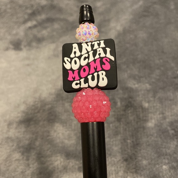 Antisocial Moms Club Black Beaded Pen Writing Stationary - Picture 2 of 2